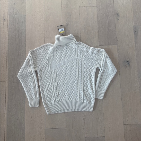 Nike Life Men's Cream Cable Knit Turtleneck Sweater Size Small - FB7770-072 - Picture 5 of 12